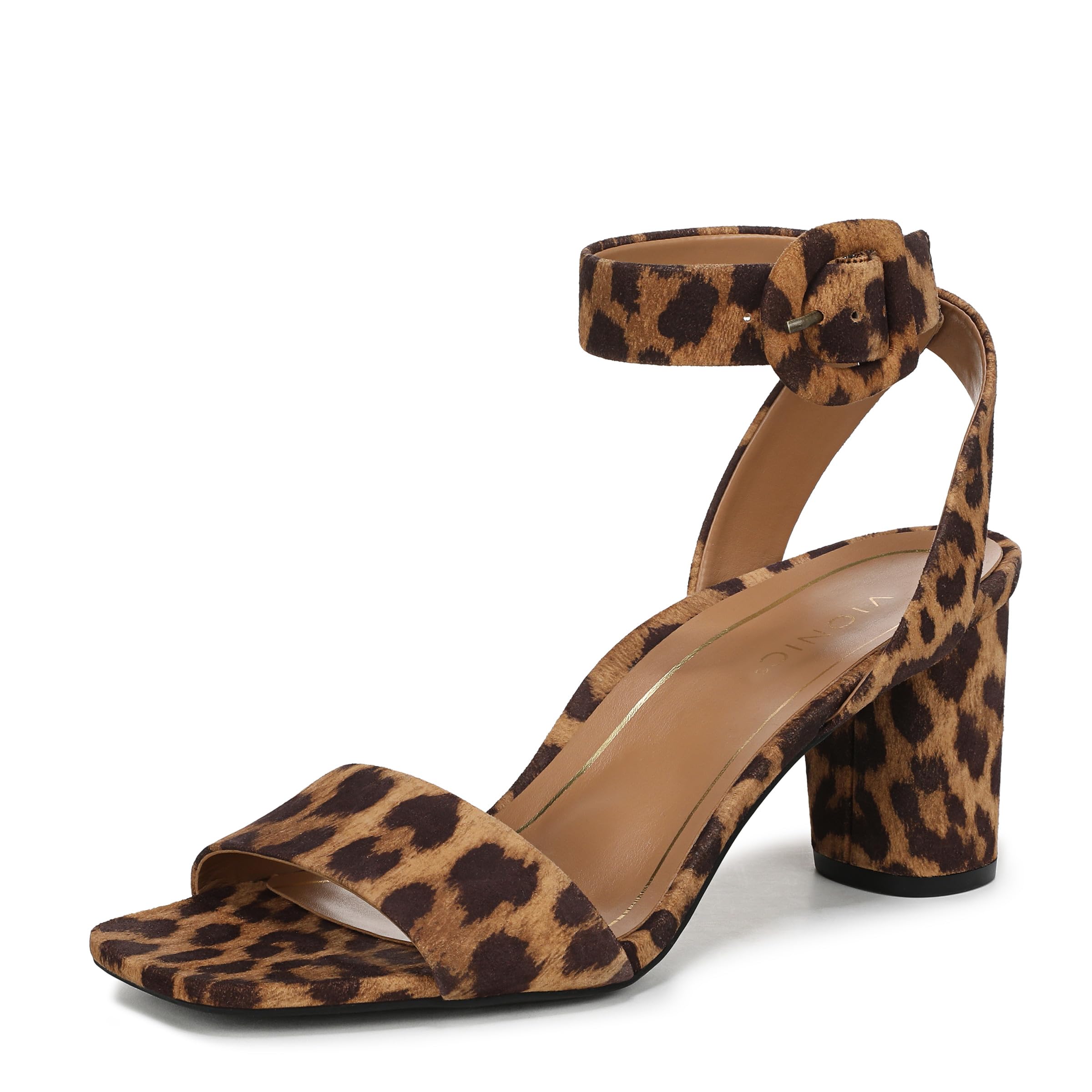 Vionic Damen-Sandalen Zinfandel Blockabsatz, weite Passform, Leopard