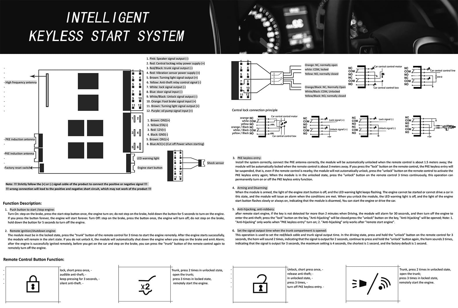 Keyless Open Funkfernbedienung Für Transporter T5/T6 2003-Present, Zentralverriegelung Gewerbe Transporter, Inkl. 2 Schlüsselanhänger