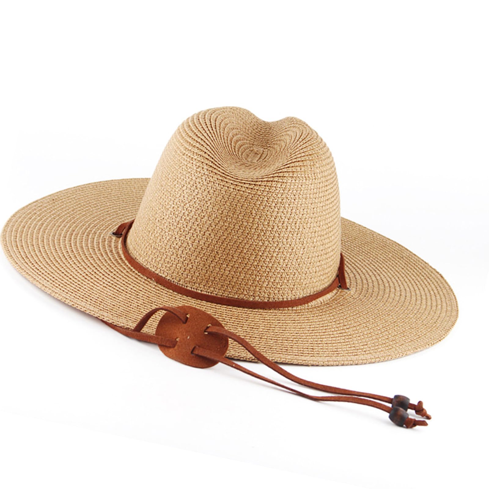 Elnwnnkc Sun Straw Hat Vacation Panama Hat with Breathable Design for Women Various Occasion Music Festival Props Windproof Sun with Adjustable Strap