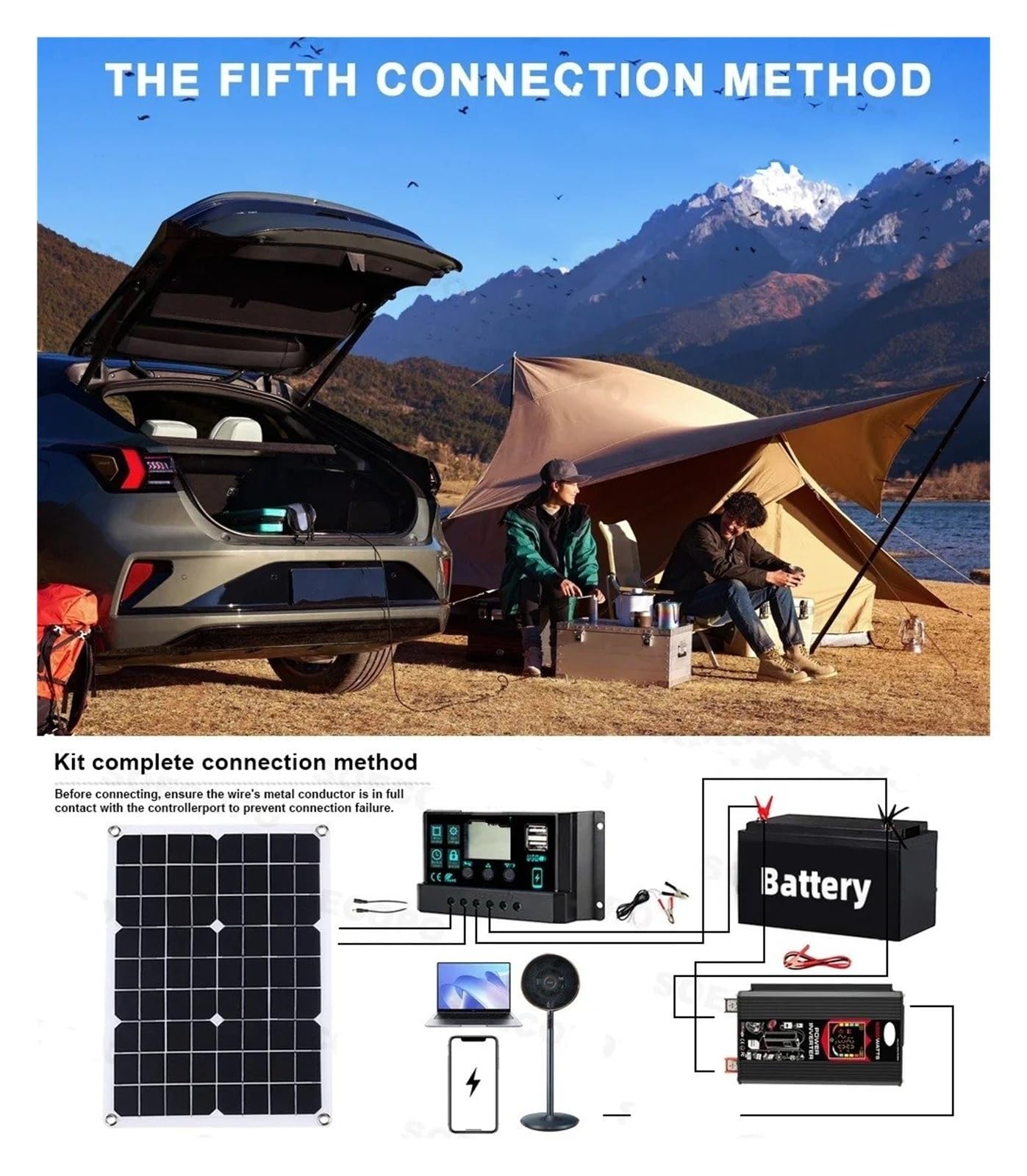 Converter Invertitore Generatore Solare 6000W Pannello 500W 12V CC A 220V 110V Inverter 100A Controller Off-grid Per Camper(220V solar kit)