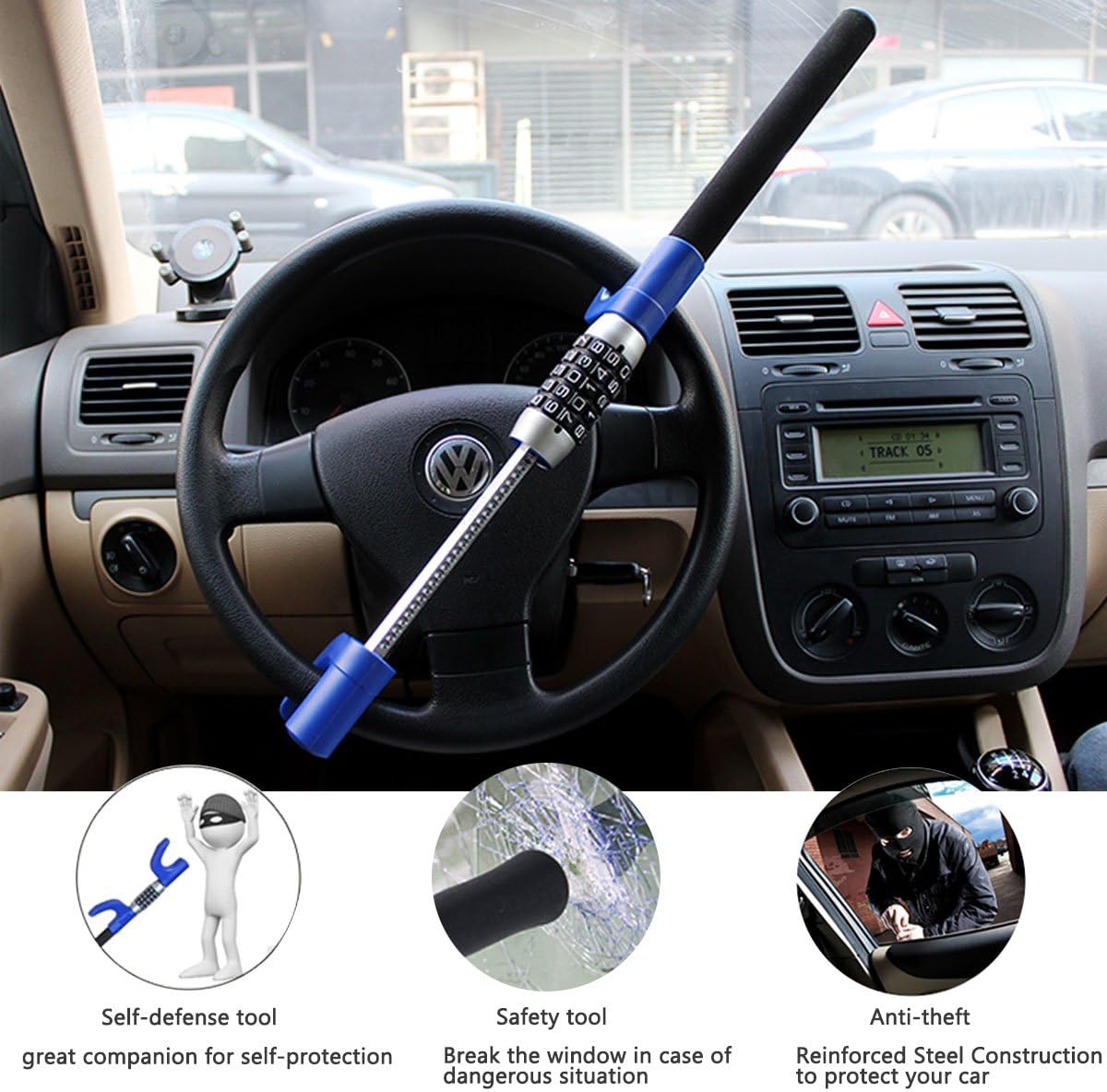 Exclusive Discount 80% Offer LC Prime Steering Wheel Lock Universal Vehicle Car Truck Van SUV Keyless Password Coded Twin Hooks Extendable Retractable Heavy Duty Security Guard Anti Theft Steel Plastic Blue One-Day Sale: Up to 60% Off LC Prime Steering Wheel Lock Universal Vehicle Car Truck Van SUV Keyless Password Coded Twin Hooks Extendable Retractable Heavy Duty Security Guard Anti Theft Steel Plastic Blue