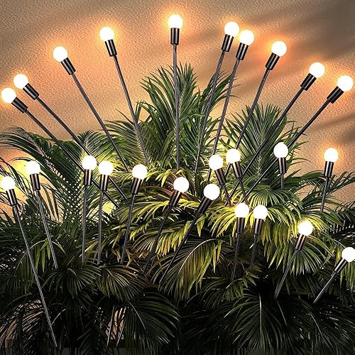 Luz solar oscilante mejorada, 8 LED, luces solares de jardín al aire libre, impermeables, luces solares de jardín para jardín, patio, decoración de