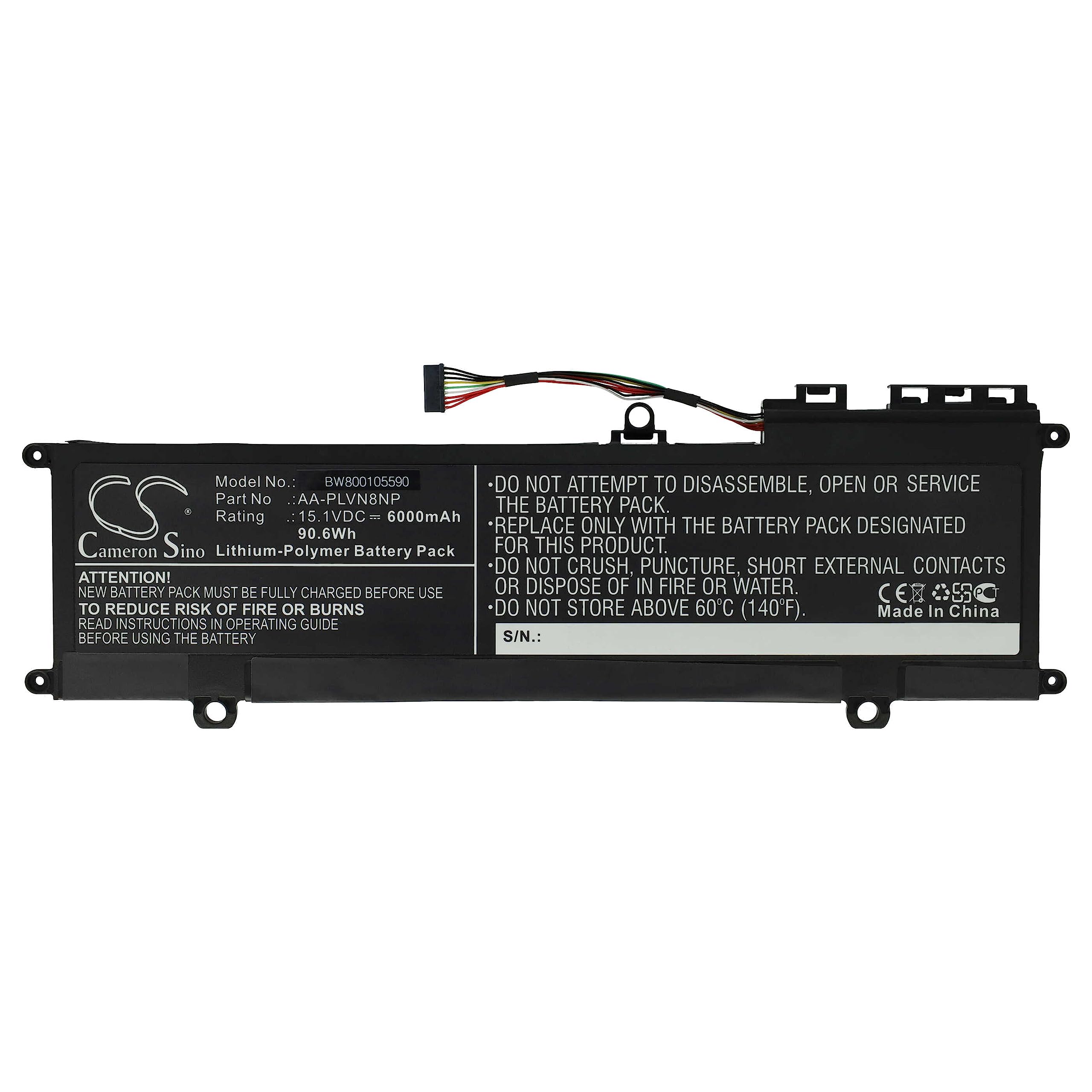 vhbw Zamiennik baterii Samsung AA-PLVN8NP, BA43-00359A do notebooka (6000mAh, 15,1V, Li-Poly)