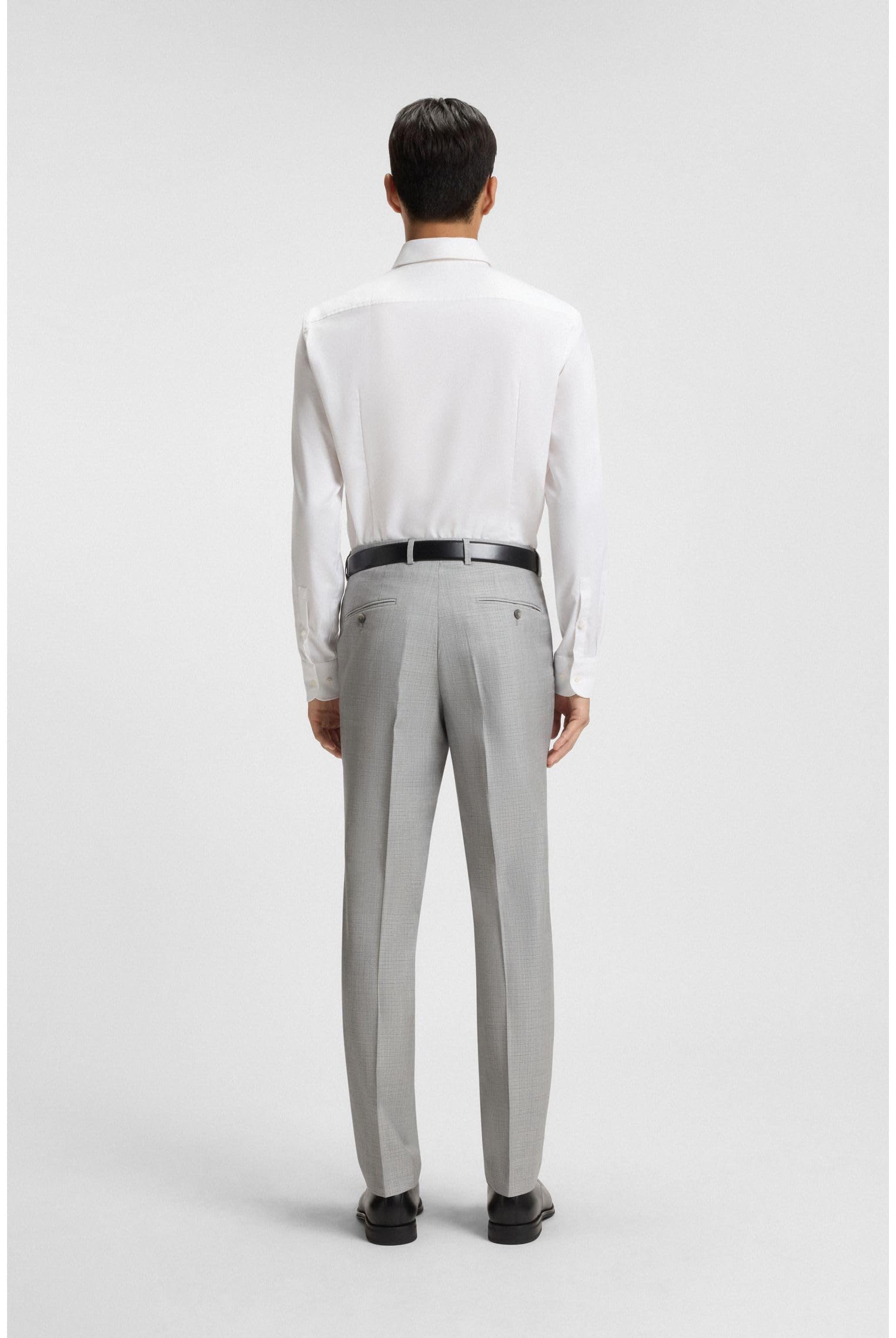 BOSS Camicia da uomo H-HANK-kent-C1-214 Slim Fit Twill in cotone elasticizzato facile da stirare