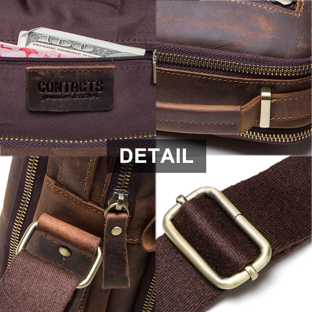 Contacts Bolso bandolera de cuero de vaca para hombre iPad Mini Tote, Talla única