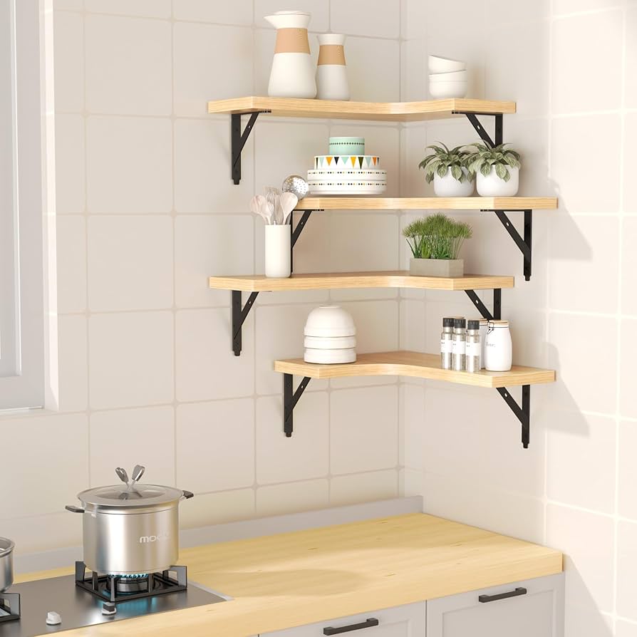 Amazon.com: ROMGUAR CRAFT Corner Floating Shelves Wall