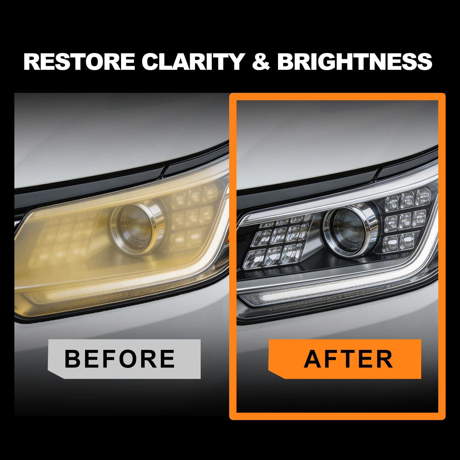 MineeCozee Headlight Restoration Kit Cleaner Restorer: Car Headlamps Oxidized & Yellowed Lens Repair with Protective Coating - Clear Bright Headlights for Trucks Motorcycles — view 3