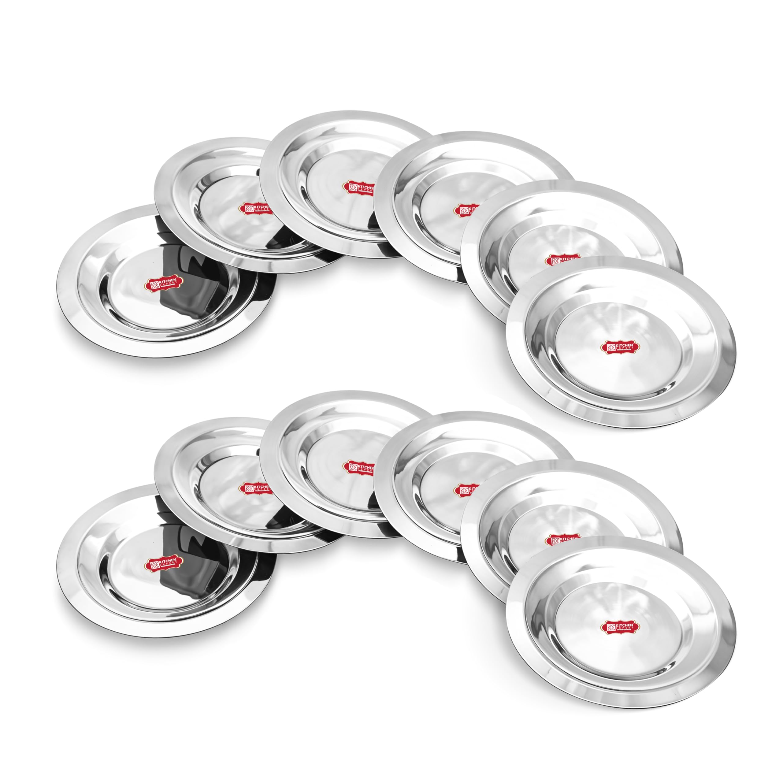 Kitchen Expert - Stainless Steel Glass Lid Set | Set of 12 | Small Lid Covers | Cup Mugs Lids | Steel Round Shape Coasters | Tea Cup Lids | Steel Ciba |-image-34