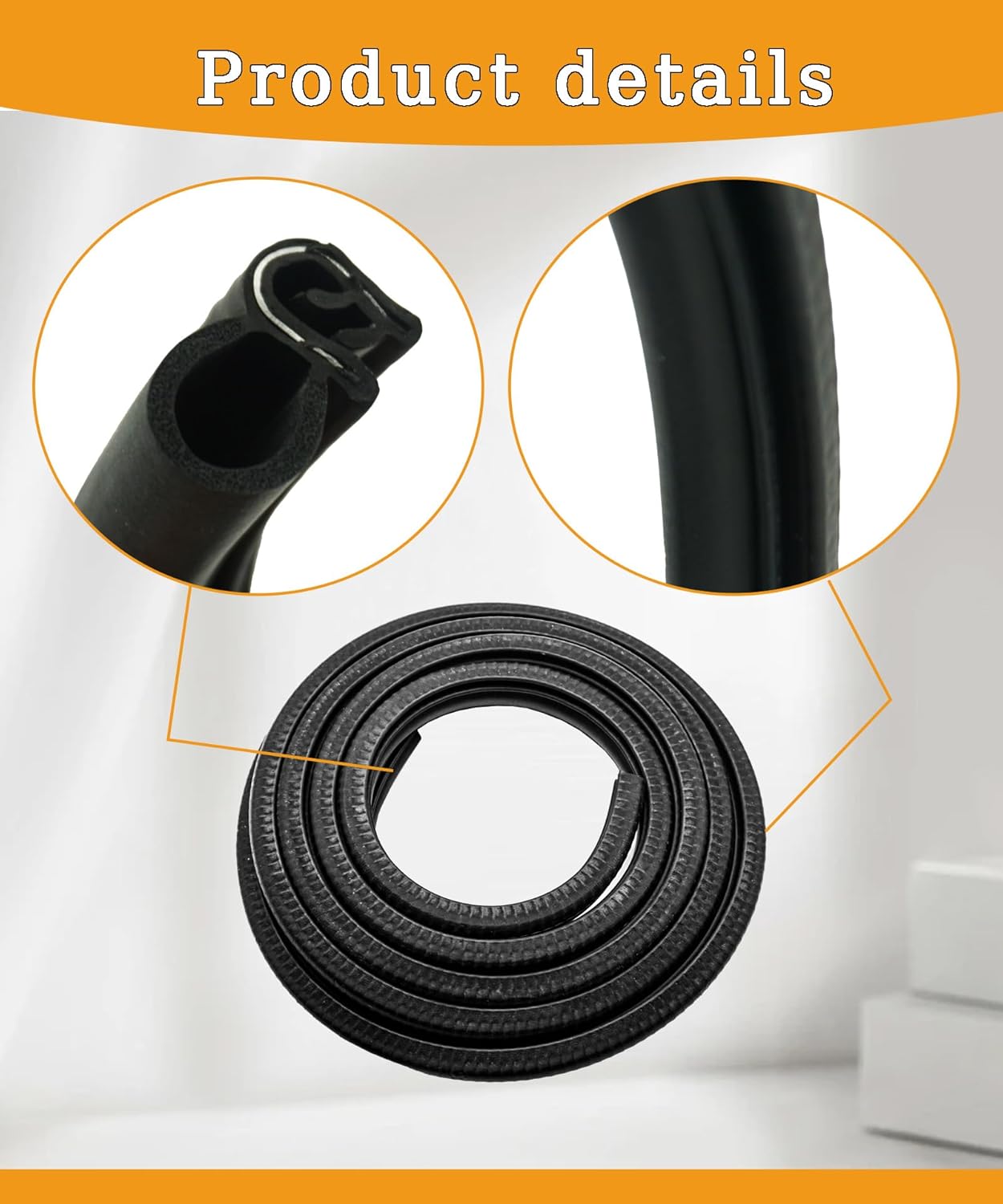 18-64044-000 Front Door Weatherstrip Seal Compatible with Freightliner Rubber Door Weatherstrip 1864044000