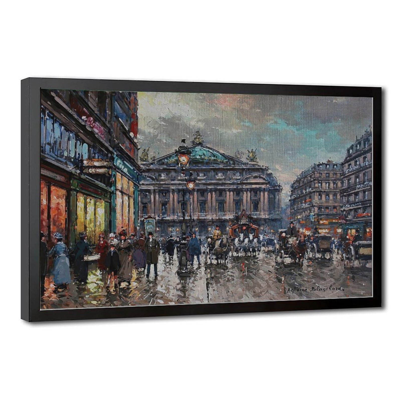WCYB Stretched Canvas The Paris Opera House Palais Garnier by Antoine Blanchard Street Scenes Prints Posters Canvas Deco Paintings Wall Art For Office Hang