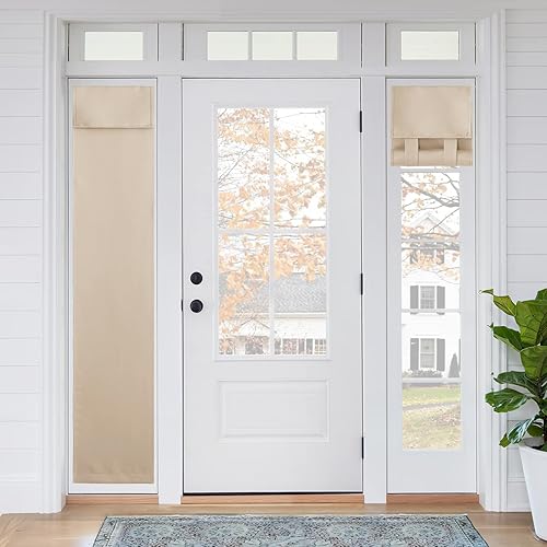 Miniatura 161 de RYB Home 2 paneles de cortinas de privacidad para puerta francesa, cortinas de oscurecimiento de habitación y cortinas con aislamiento térmico