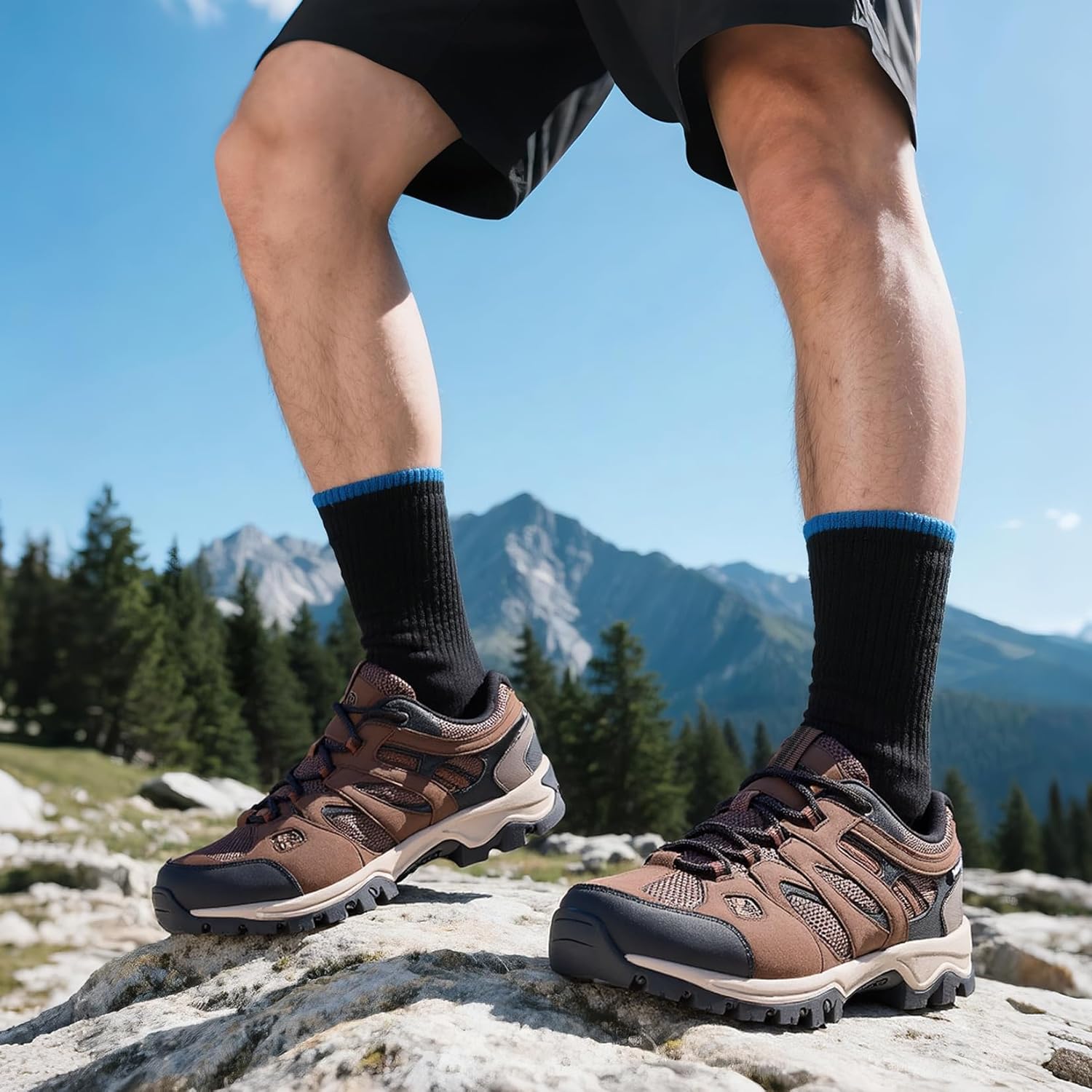 CAMELSPORTS Mens Hiking Shoes Walking Shoes for Men Outdoor Leather Mesh Lightweight Trail Sneakers - Image 3