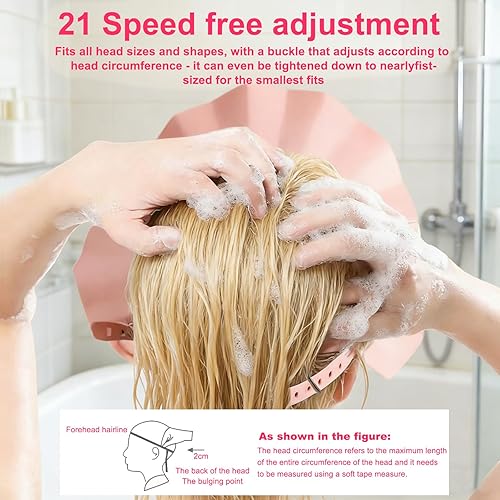 Gorro de champú ajustable, impermeable, suave, sin BPA, para cabeza, oídos, elástico, para lavado de cabello, protección suave para ojos y oídos