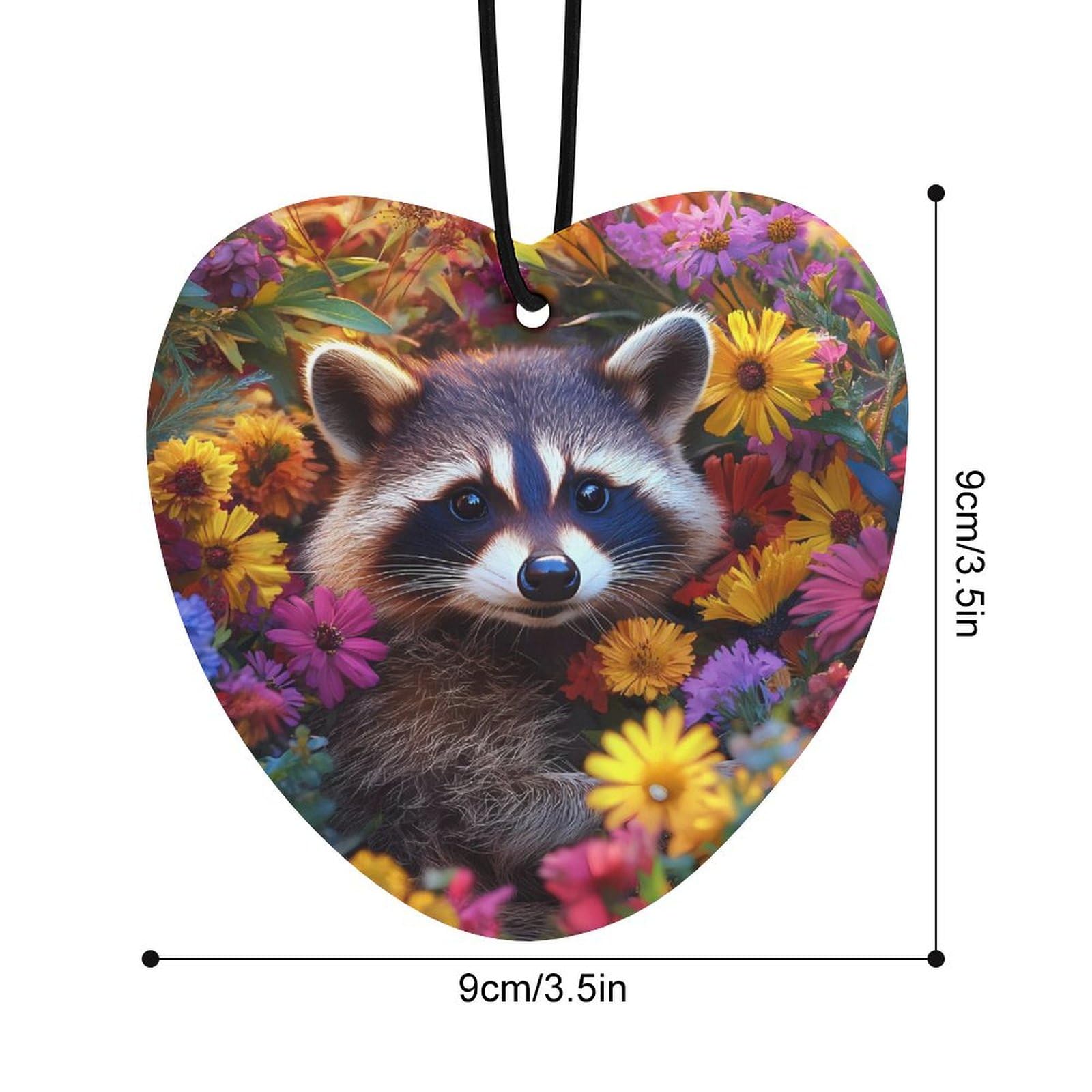 Raccoon Flower Car Air Freshener Hanging Aromatherapy Tablets for Car Accessories Love form