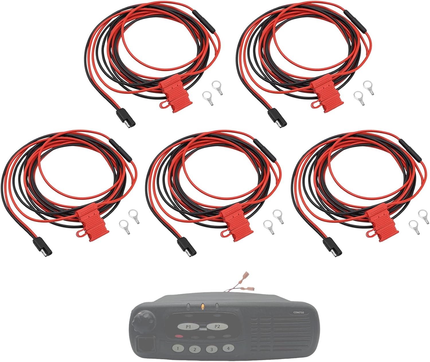 5-Pack HKN4137A HKN4137 DC Power Cable for Motorola CDM750 CM200 CM300 PM400 GM388 GM3188 GM950 GM3688 CM300 CDM1250 XPR4550 Radi HKN9402 HKN4137AR