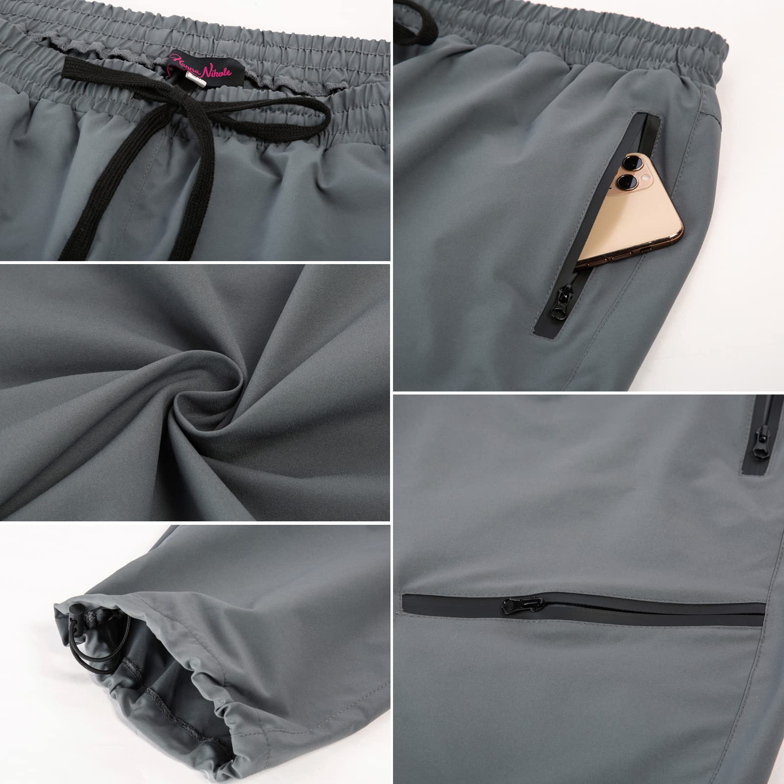 Hanna Nikole Pantalon Cargo Extensible pour Femme avec Poches zippées imperméables