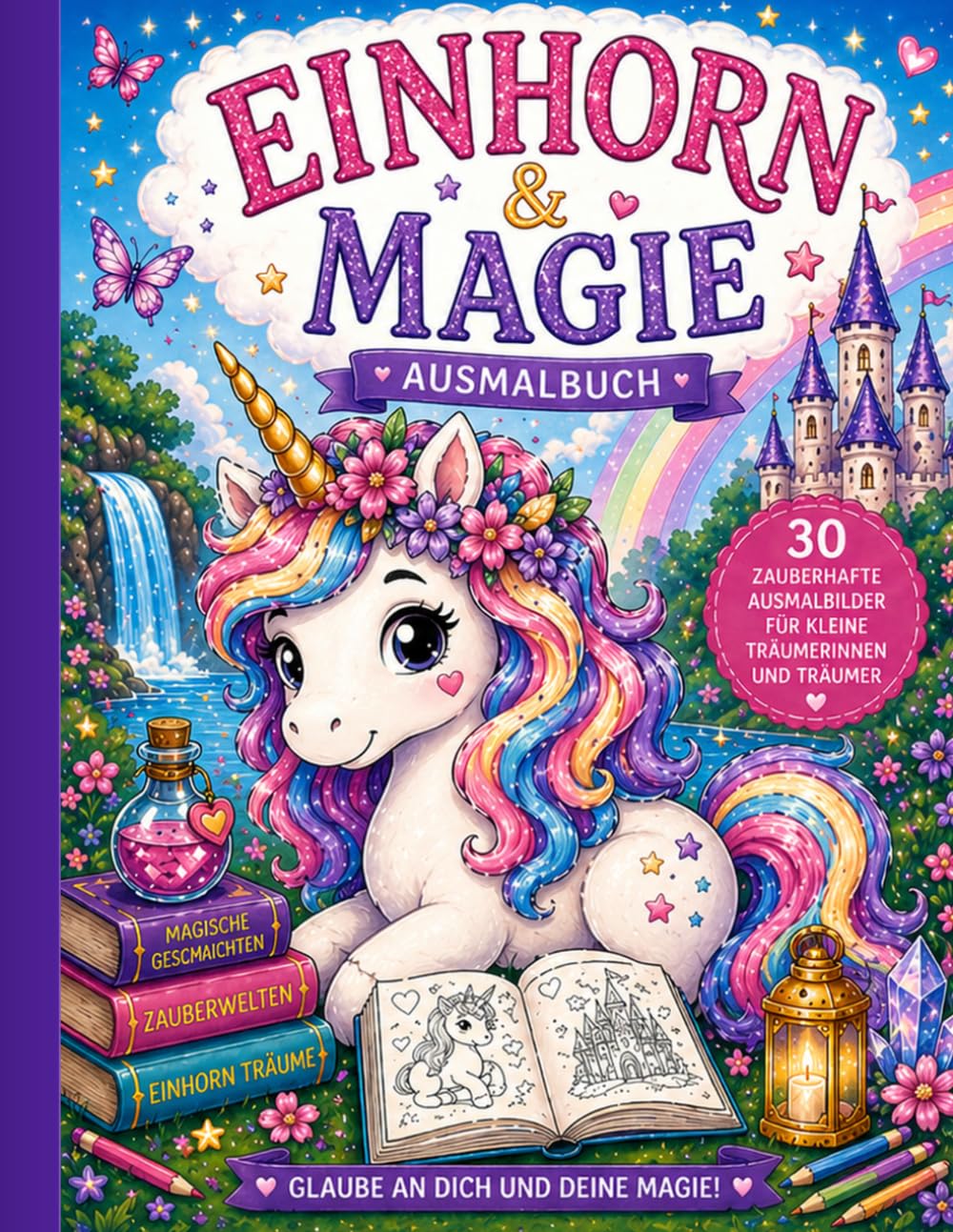 Einhorn & Magie – Ein zauberhaftes Ausmalbuch für Kinder: 30 zauberhafte Ausmalbilder für Kinder