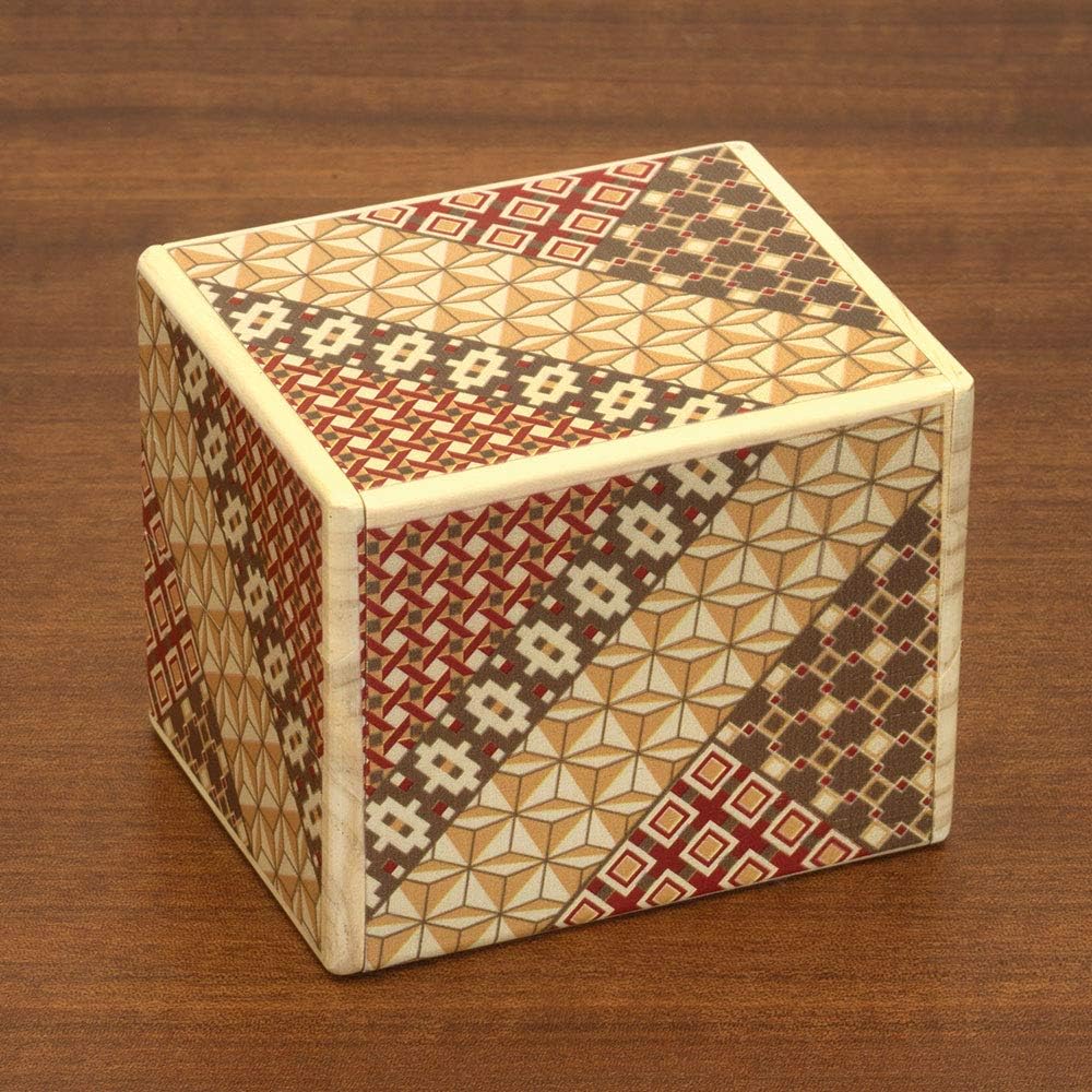 Bits and Pieces - Detailed Mosaic Secret Puzzle Box - 11 Step Solution - Wooden Money Brainteaser Secret Compartment Brain Game : Toys & Games
