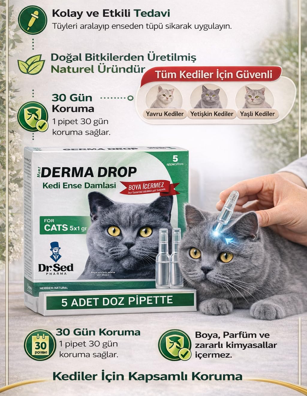 Kedi Ense Damlası, Maxi Derma Drop 5X1