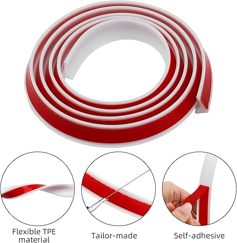 Miniatura 6 de Presa de agua para umbral de ducha, protector de salpicaduras de silicona para cocina, protector de agua plegable para fregadero, tira de retención