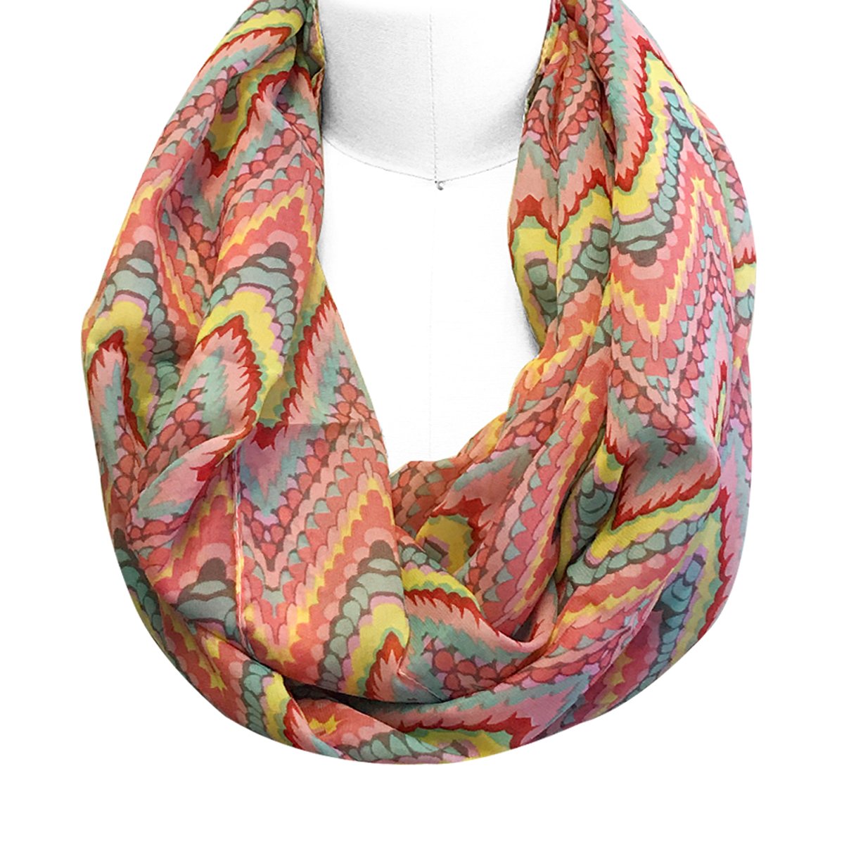 Wrapables Retro Lightweight Infinity Scarf, Boho Pink
