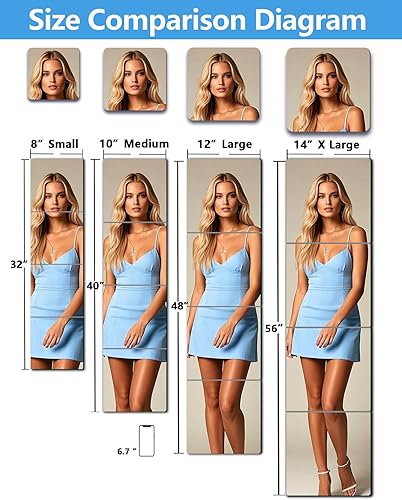 Miniatura 8 de Espejo inastillable para niños, espejo de longitud completa para pared, extra grueso de 18 pulgadas, 12 x 12 pulgadas x 4 piezas, espejo irrompible