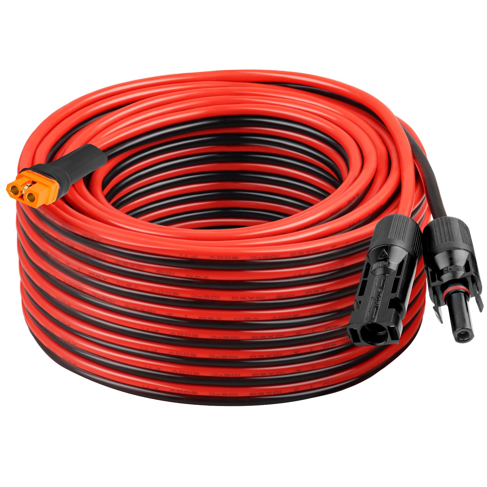 XRDS -RF Solarmodul-Adapterkabel auf XT60i 1,8 m – 10 AWG XT60i Buchse, Solarkabel, verzinnter Kupferdraht mit PVC-Ummantelung, XT60i Solar-Verlängerungskabel für Kraftstation und tragbaren Generator