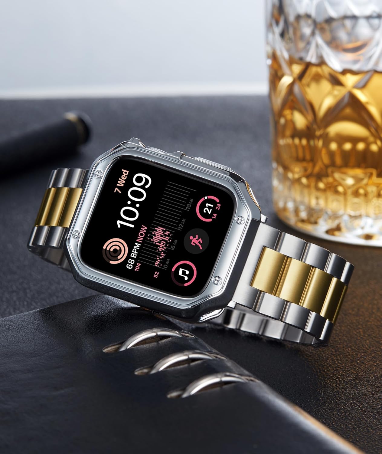 BINLUN Compatible with Apple Watch Band 49mm 46mm 45mm 44mm 42mm 41mm 40mm 38mm Stainless Steel Metal Watch Strap with TPU Watch Case Compatible with iWatch Series Ultra/11/10/9/8/7/SE2/SE/6/5/4/3/2/1 - Image 5