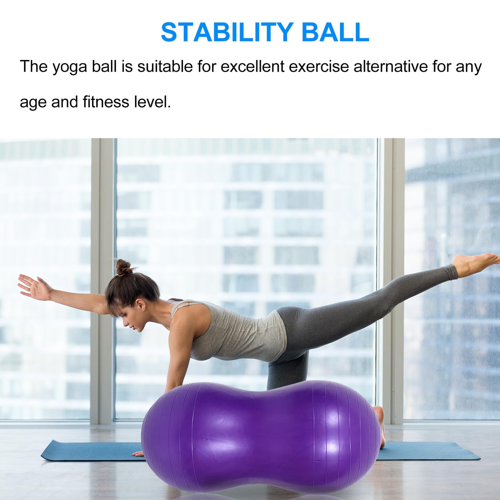 Lila Balanceball aus PVC, rutschfest und Bruchsicher für Training