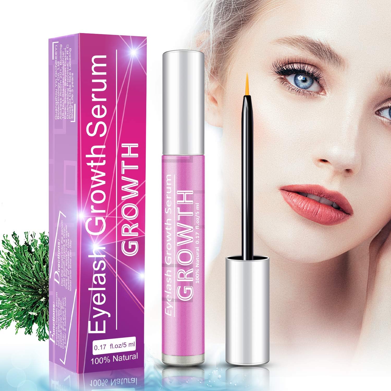 Hairgenics Lavish Lash โ Leesgel Eyelash Growth Serum Natural Lash Enhancer(5ML) for Long, Thick eyelashes and Eyebrows, Nourish Damaged Lashes, No hair falling. Boost Rapid Growth in 20 days