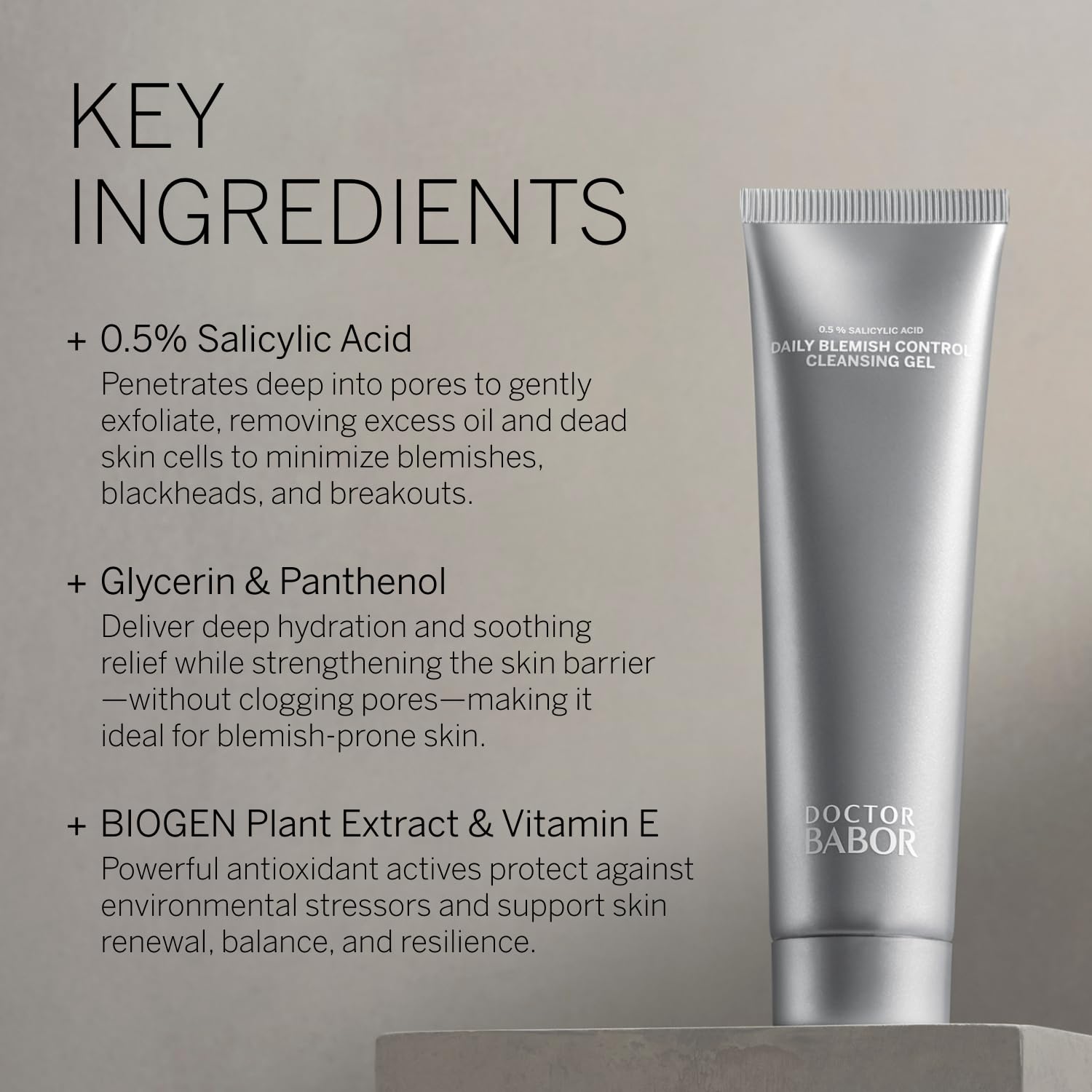 DOCTOR BABOR Daily Blemish Control Cleansing Gel | Gel Detergente Profondo Contro le Impurità della Pelle | Detergente Delicato per Lenire la Pelle | Con lo 0,5% di Acido Salicilico | Vegan | 150ml