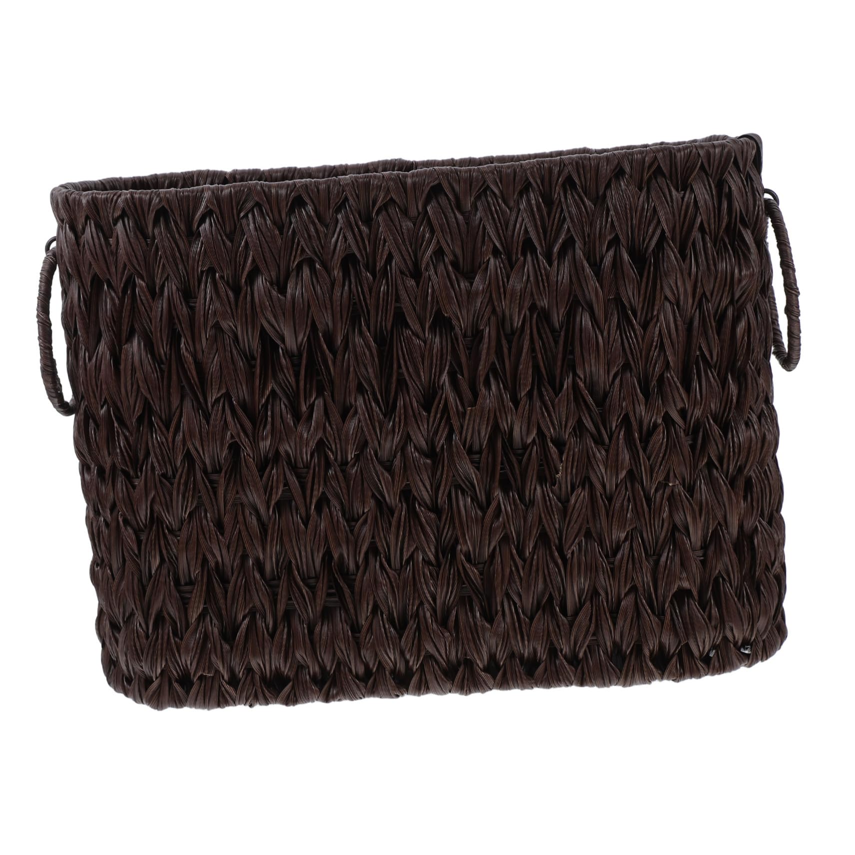 Cabilock Woven Storage Basket with Dual Handles for Organizing Magazines Books and Sundries Rustic Container for Living Room Bedroom Office Use and Portable Design