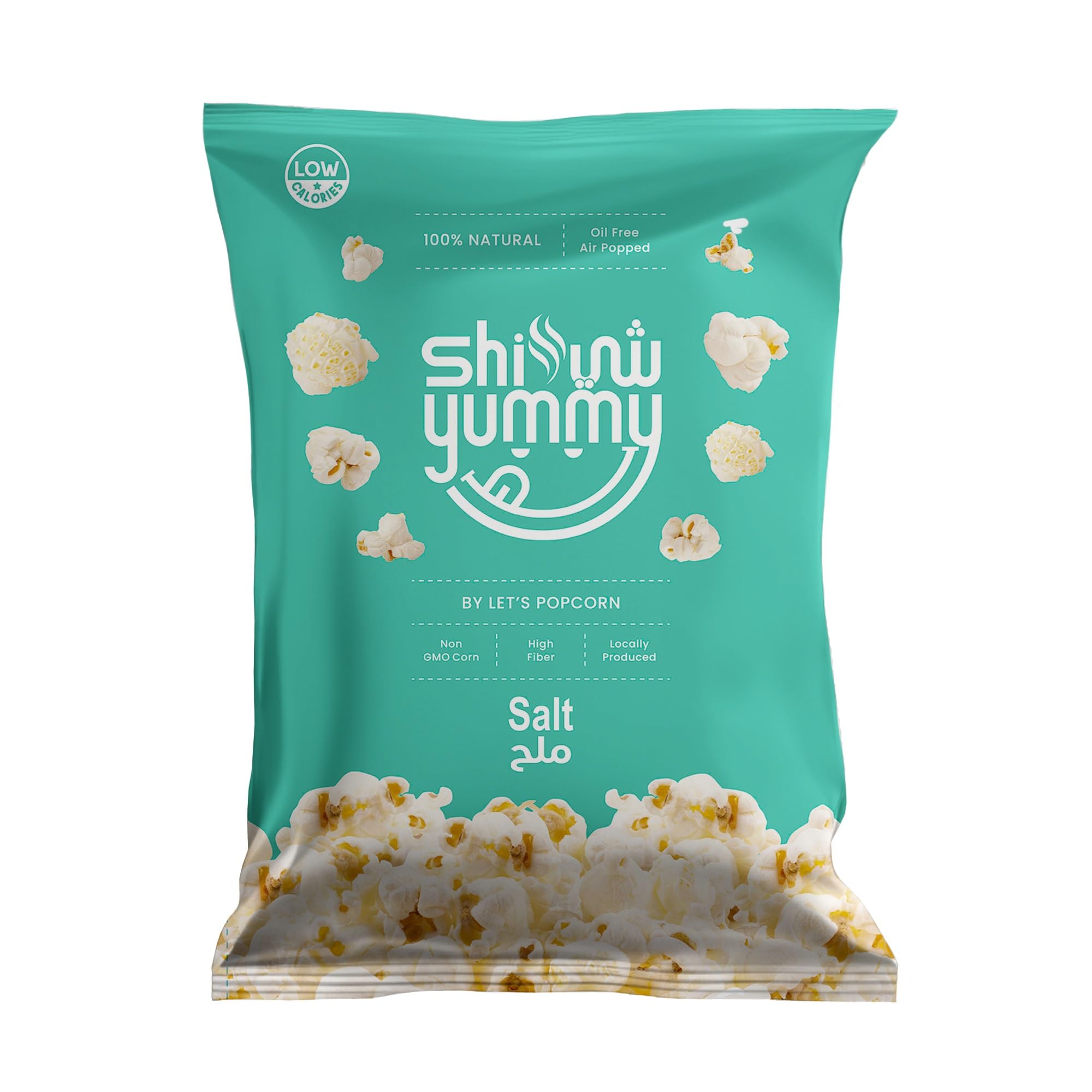 Shi Yummy Popcorn Salt Flavor 60G. Low in Calorie, Non GMO Corn, 100% Natural, Oil Free Air Popped and High in Fiber 60g. A Guilt-free Healthy Snacking Option