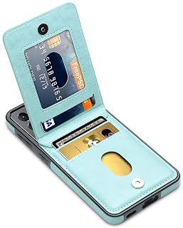 LakiBeibi Compatible with Samsung Galaxy S22 Case,Dual Layer Lightweight Premium Leather Wallet Case with Card Holders Flip Case Protective Cover for Samsung Galaxy S22 5G(2022),Mint