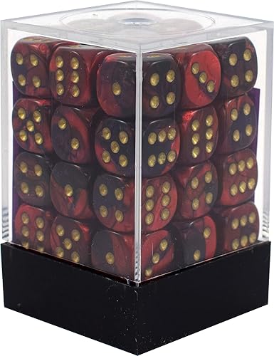 Miniatura 2 de DND - Juego de dados Chessex D&D de 0.472 in, juego de dados poliédricos de plástico Géminis, morado, rojo y dorado, dados de mazmorras y dragones,