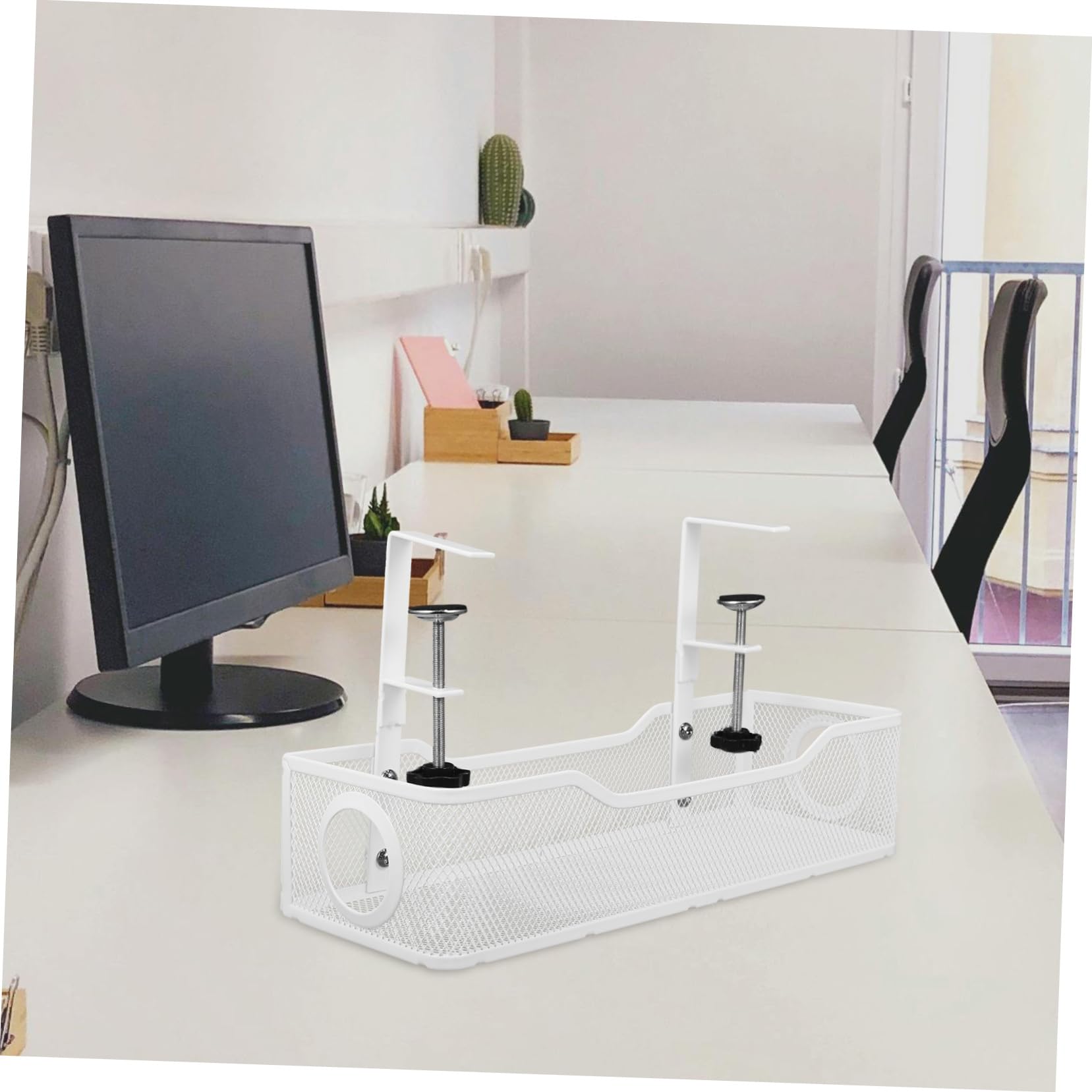 Homoyoyo Estante para Gestión De Cables Organizador Cables Cesta Debajo del Escritorio