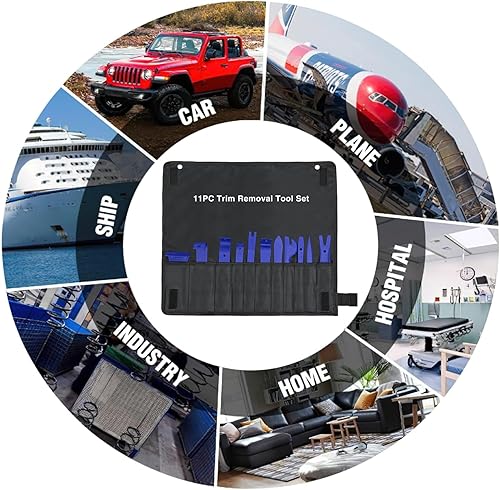 Miniatura 50 de GOOACC Kit de herramientas de eliminación de molduras automáticas de 9 piezas, kit de herramientas antiarañazos para el audio del automóvil, kit