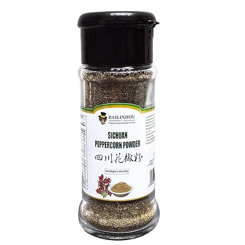 BAILINHOU Polvo de grano de pimienta Sichuan 1.08oz30g, Mapo Tofu y cocina china, granos de pimienta szechuan rojos molidos ORIGINAL IMPORTADO de