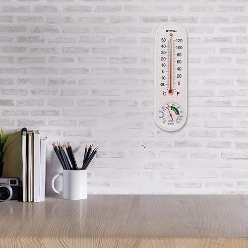 Miniatura 2 de appuivbt Termómetro de pared, termómetro para interiores y exteriores con doble escala, ℉ y ℃, termómetro para colgar en la pared, higrómetro para