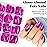 LoveOurHome 240pc Almond Press on Nails Medium Fake Nail Tips Full Cover Lavender Glue on Nails Artificial Fingernail Short Stiletto Nails Press ons False Nail & Adhesive Tabs for Women Girls Kids