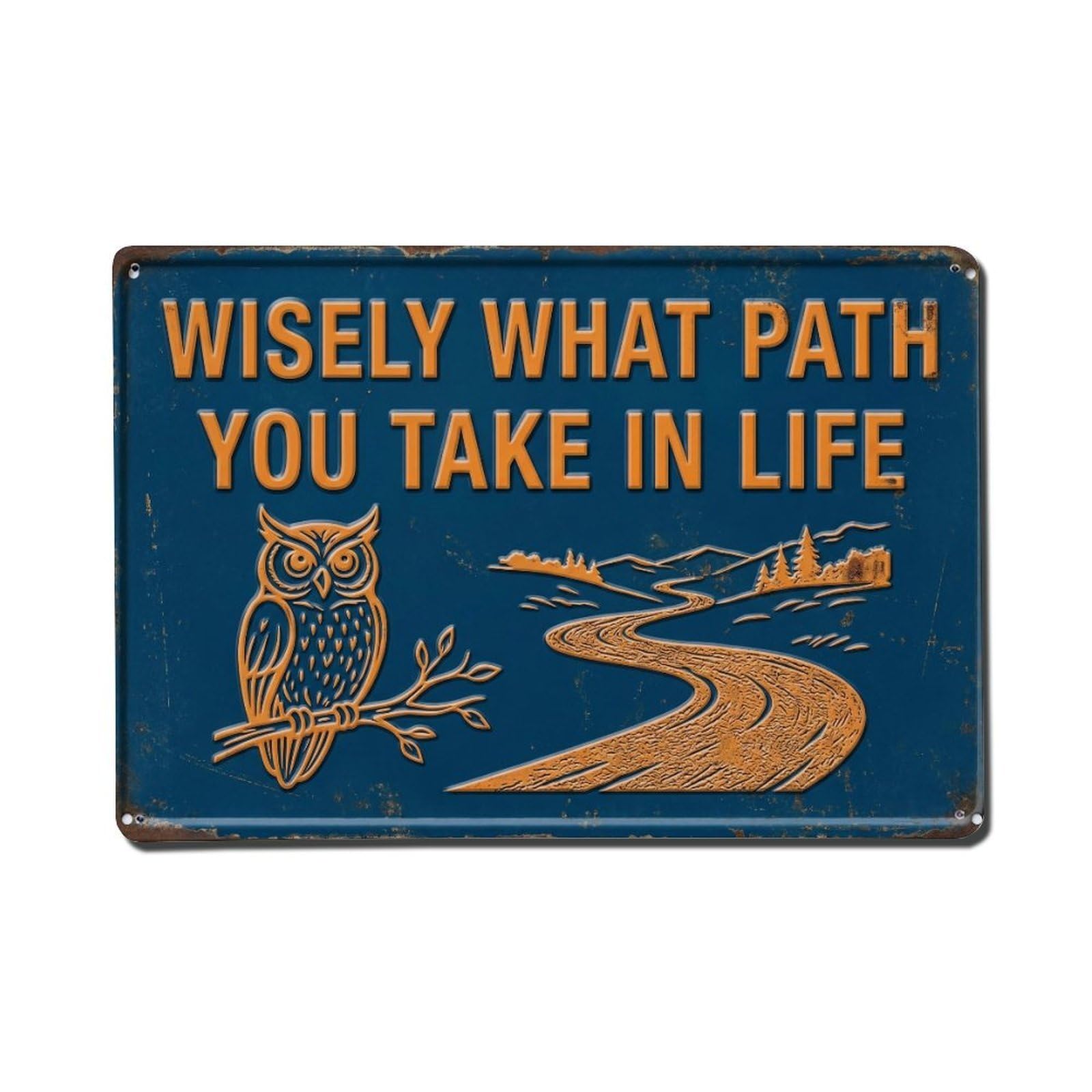 Wisely What Path Life Retro Motivational Slogans Metal Tin Sign Plaque Wall Decor for Cafe, Club Bar, Office, Home Garden Metal Poster 8x12Inch