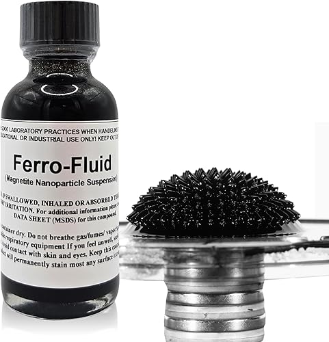 Muestra magnética de ferrofluido Suministros para el aula de ciencias Proyectos de ciencia para niños 1 oz (1.0 fl oz) en botella de vidrio ámbar