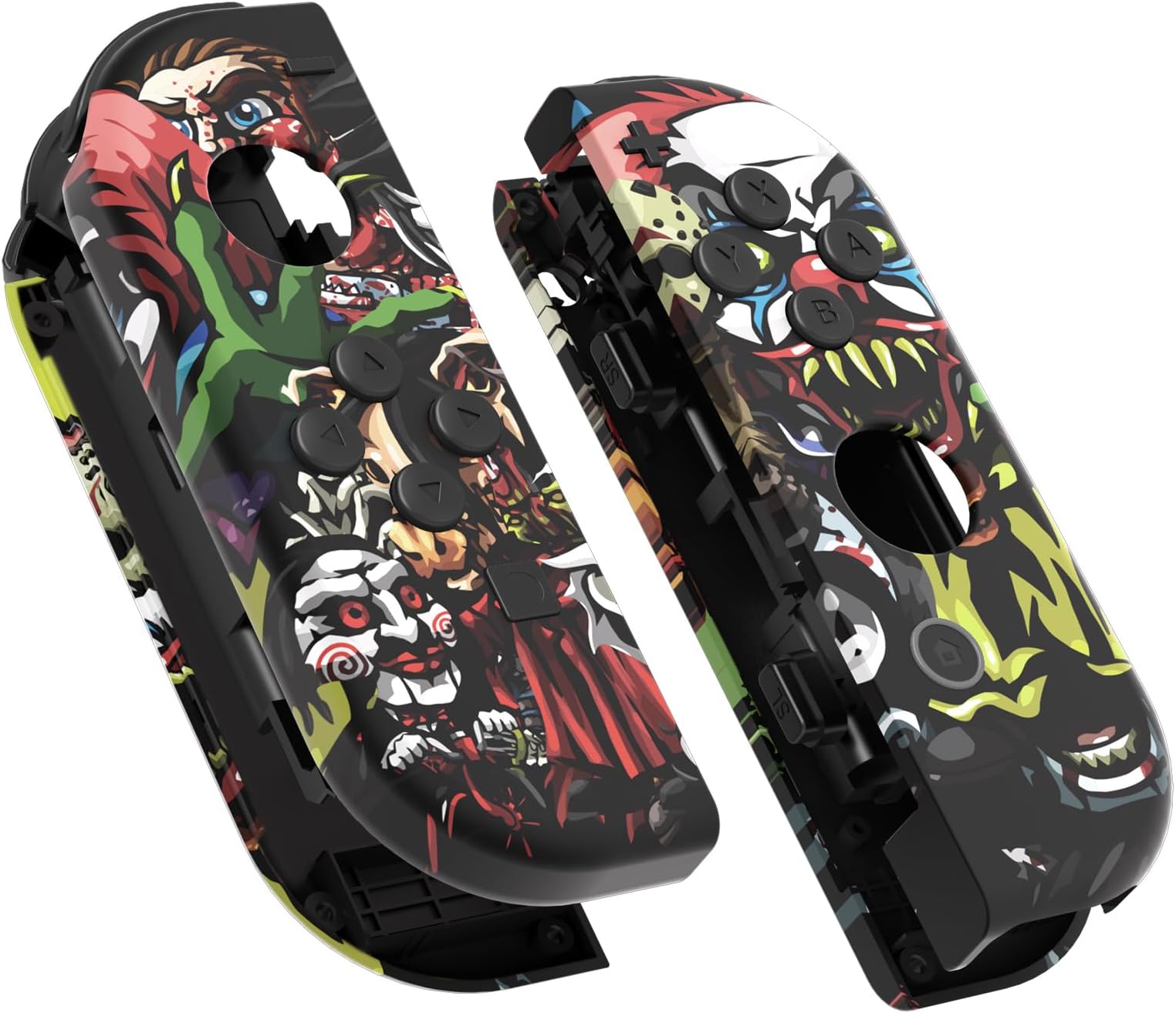 eXtremeRate Soft Touch Grip Scary Party Joy con Handheld Controller Housing with Full Set Buttons, DIY Replacement Shell Case for Nintendo Switch Joycon & Switch OLED Joy con