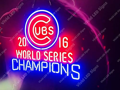 Miniatura 3 de Queen Sense 24 "x20" para Chicagos Sports League Cub 2016 Campeones del Mundo LED Signo Luz de neón Señales Luces Pared Decoración Lámpara Con