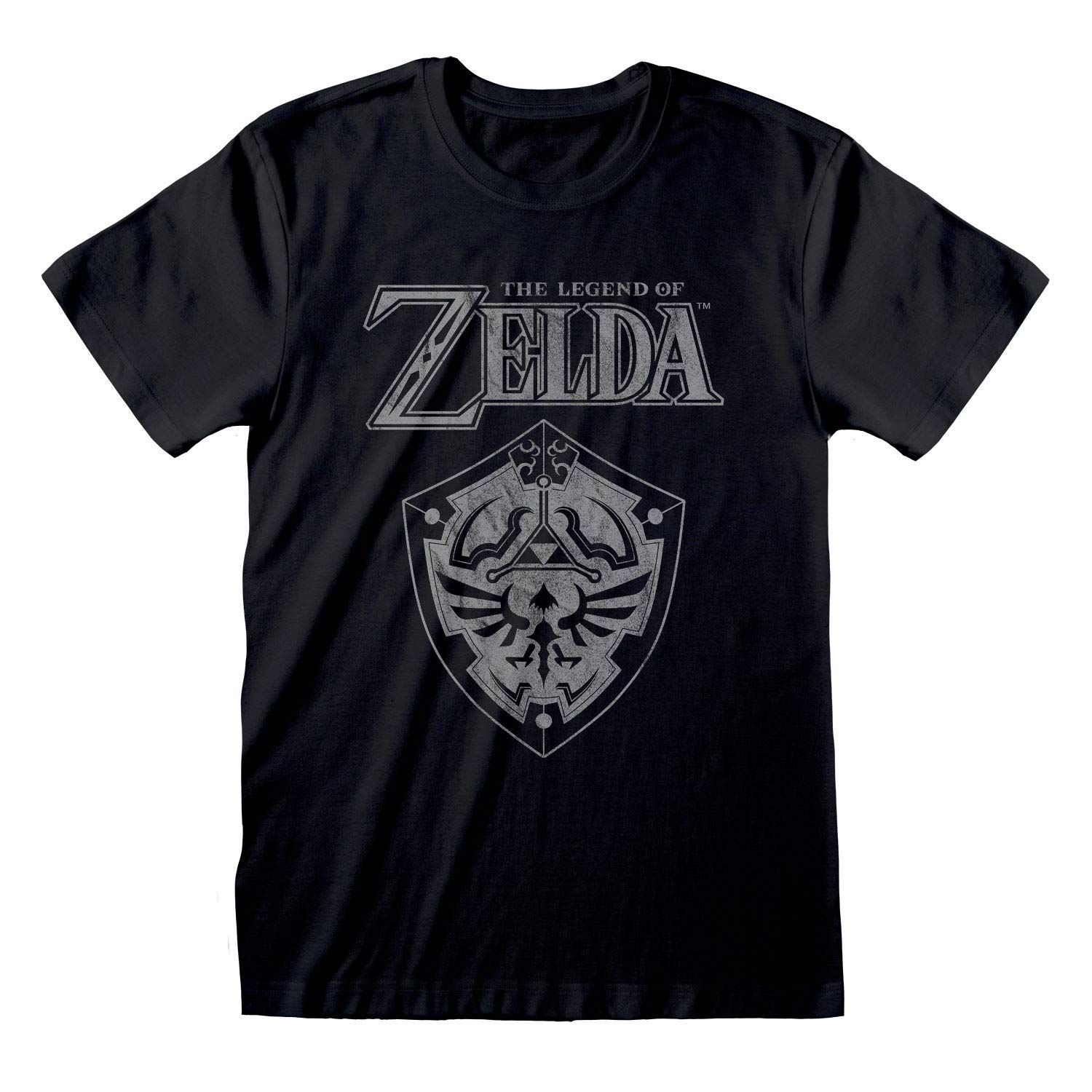 Zelda-Legend of Zelda oryginalny czarny T-shirt Shileld 100% oficjalny produkt koszulka Nintendo chłopcy dziewczęta