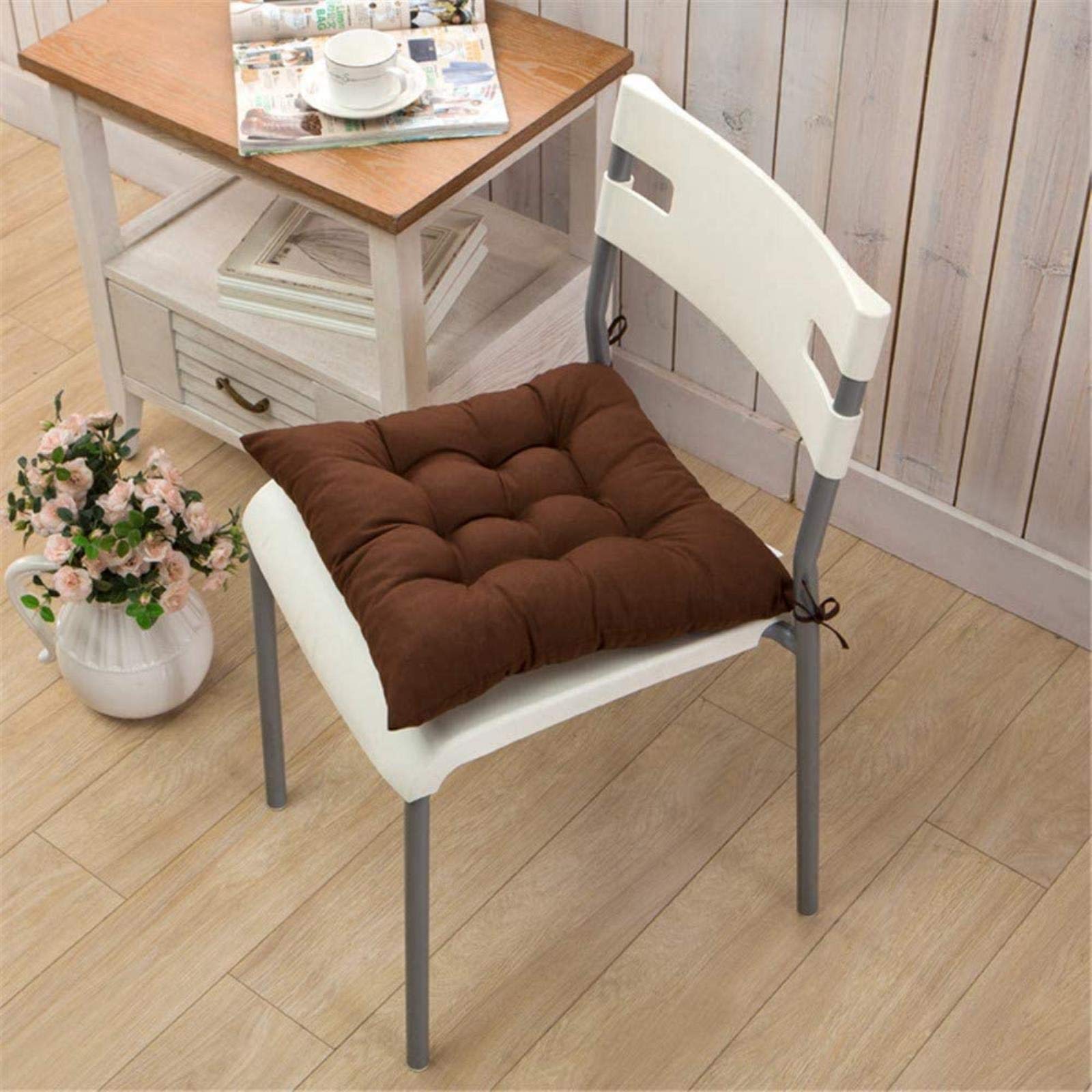 Coussin de chaise épais lot de 2 doux avec attaches pour salle à manger et jardin