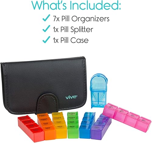 Miniatura 7 de Organizador de pastillas por vive, Estuche negro, 1