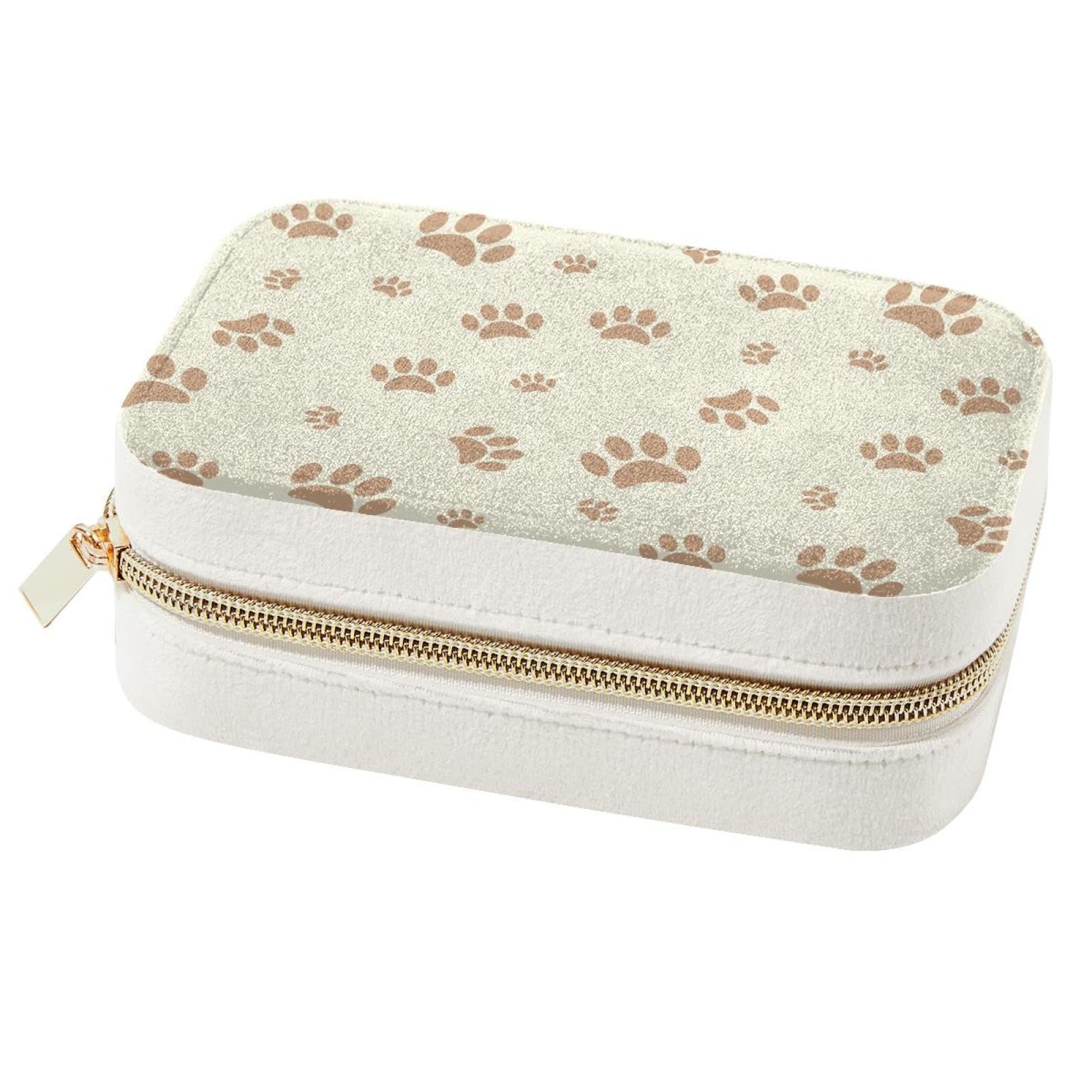 Boîte à bijoux patte de chien organiseur voyage colliers bagues
