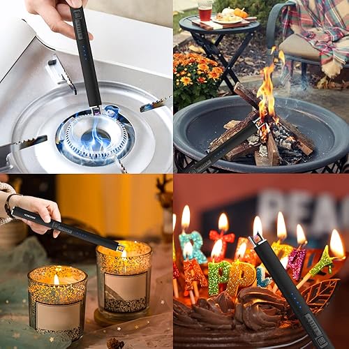 Miniatura 7 de ARECTECH Encendedor eléctrico encendedor de velas recargable por USB encendedor de arco de plasma para velas camping cocina color negro