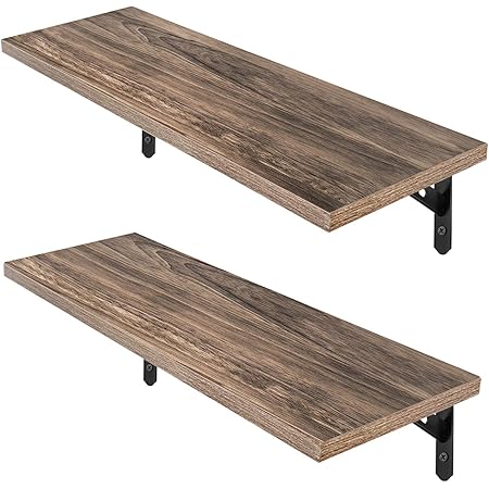 Amazon Magicfly ウォールシェルフ おしゃれ 壁掛け棚 ラック 幅58cm 奥行18cm 飾り棚 2個セット 木製 キッチン バスルーム ベッドルーム オフィスに適用 ブラウン オープンシェルフ ラック オンライン通販